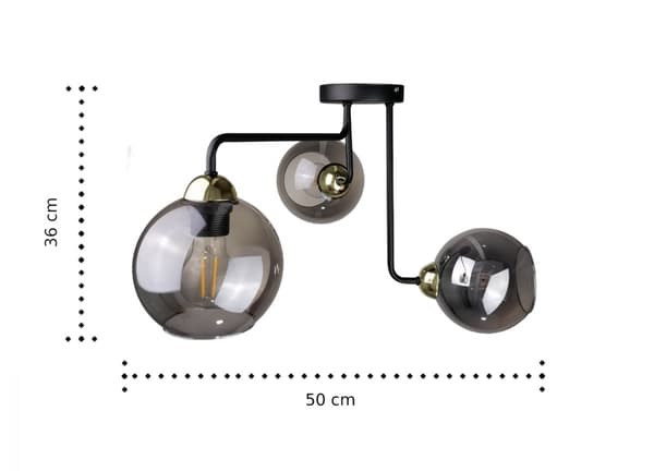Loftlampe 3xE27 COSMO SORT/GULD