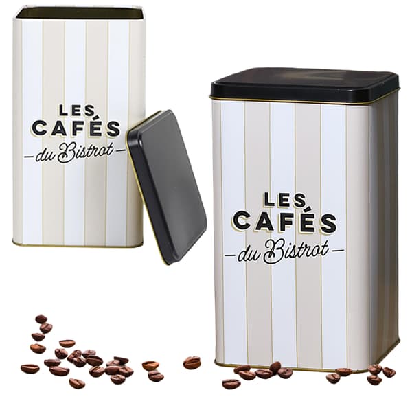 Bistrot kaffedåse beige striber