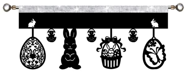 Kuvertgardin lambrequin EASTER GLAMOUR 90x40