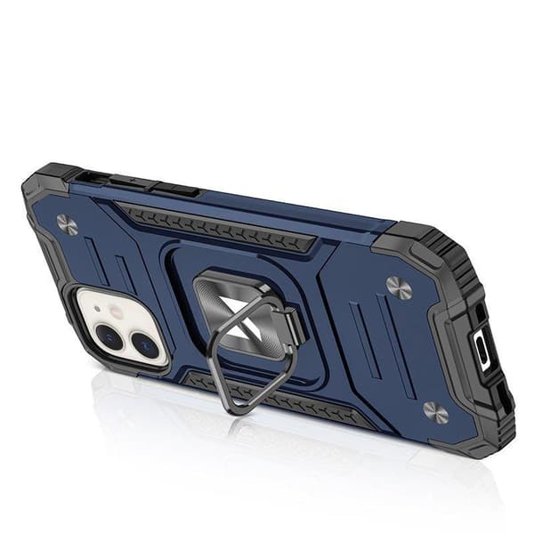 Armeret cover til iPhone 14 Plus magnetisk holder Ring Armor blå