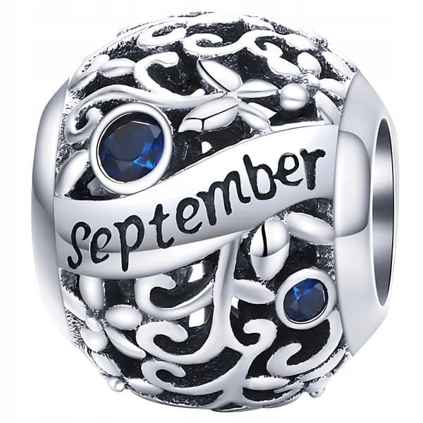 Berlocker månader september pärlor silver 925 pärla september höst zirkoner