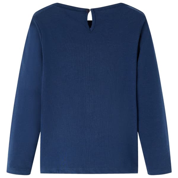Barn långärmad T-shirt, marinblå, 128