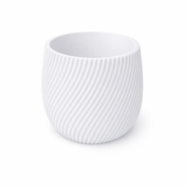 Sæt med 2 mini-urtepotter med hvid underkop
