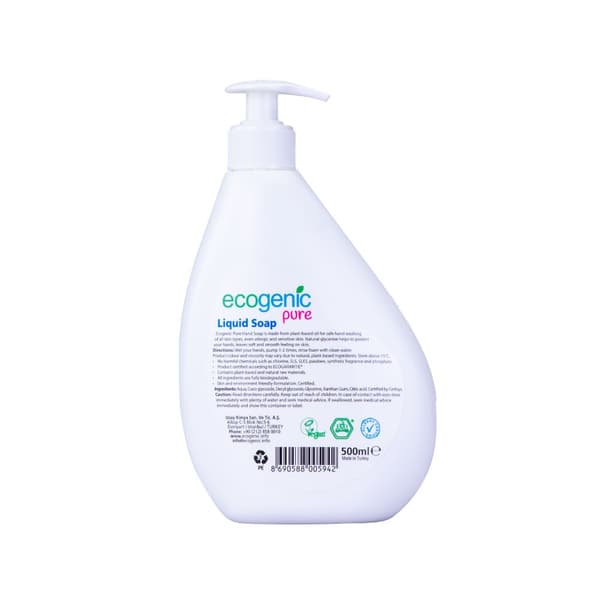 Ecogenic puhdas nestesaippua, hajusteeton, 500ml