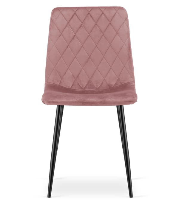TURIN stol - pink velour / sorte ben x 1