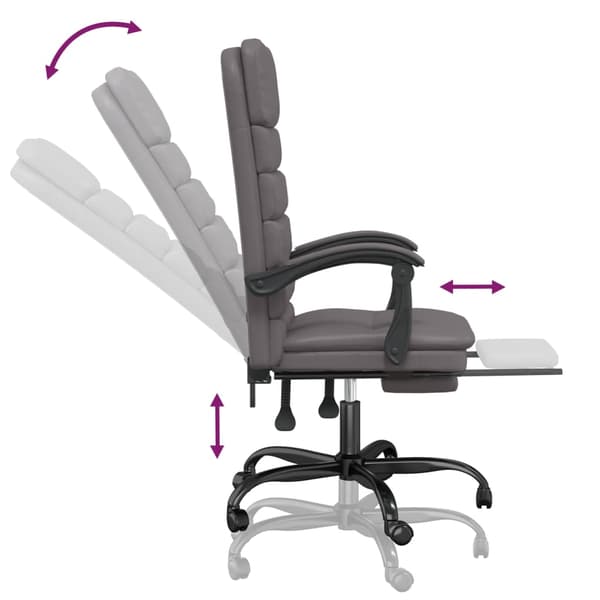 vidaXL lænestol med massagefunktion, grå, kunstlæder