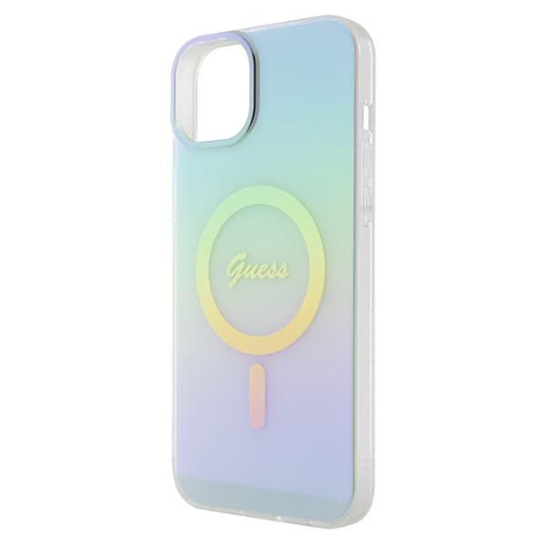 Guess IML Iridescent MagSafe-etui til iPhone 15 Plus, turkis