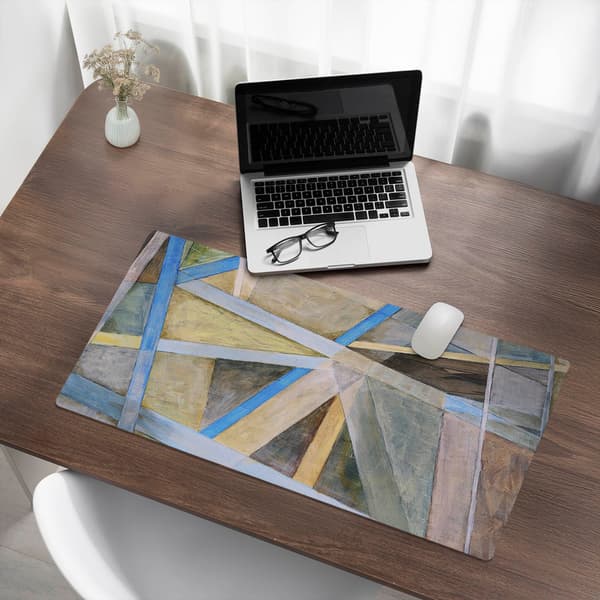 Modern skrivebordsmåtte med geometriske linjer 90x45 cm