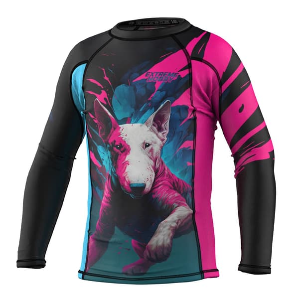 Langærmet rashguard til børn VIVID BULTERIER 164 SORT