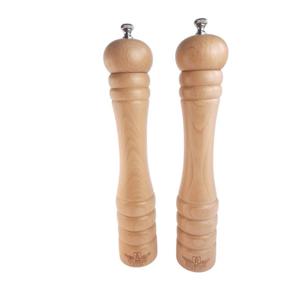 Salt- och pepparkvarn i bokträ 22 cm 2 st