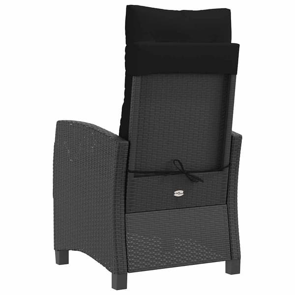 vidaXL havestol med hynder, sort polyrattan