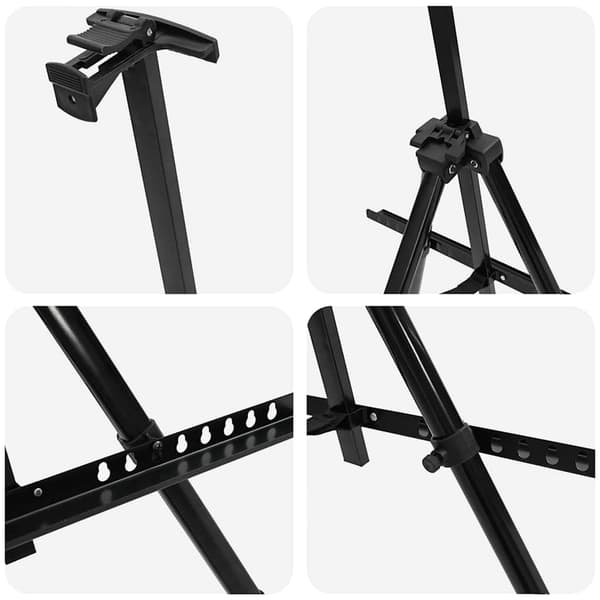 vidaXL justerbart staffeli, sort, metal