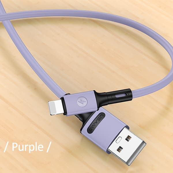 USAMS U52 USB-A til Lightning 2A hurtigopladerkabel 1m lilla