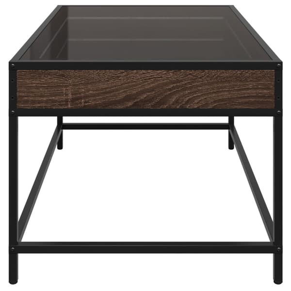 vidaXL Infinity sofabord med LED-lys brunt egetræ 70x50x41 cm