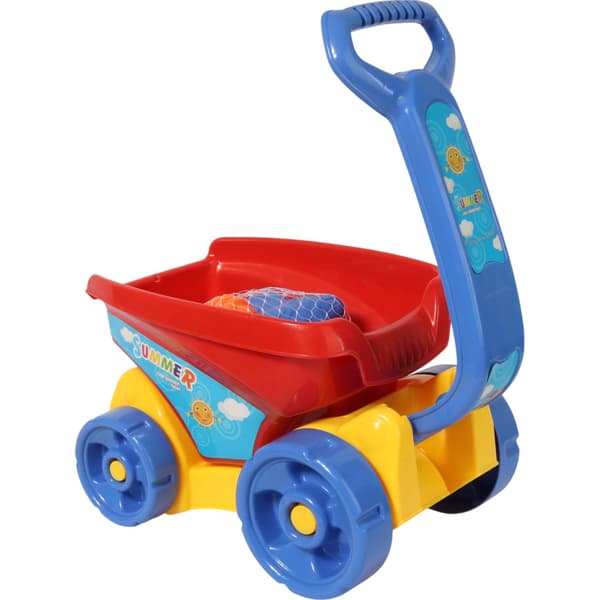 Färgglad sanduppsättning med vagn