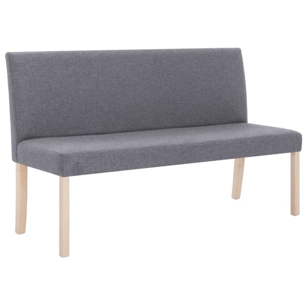vidaXL bænk, 139,5 cm, lysegrå, polyester