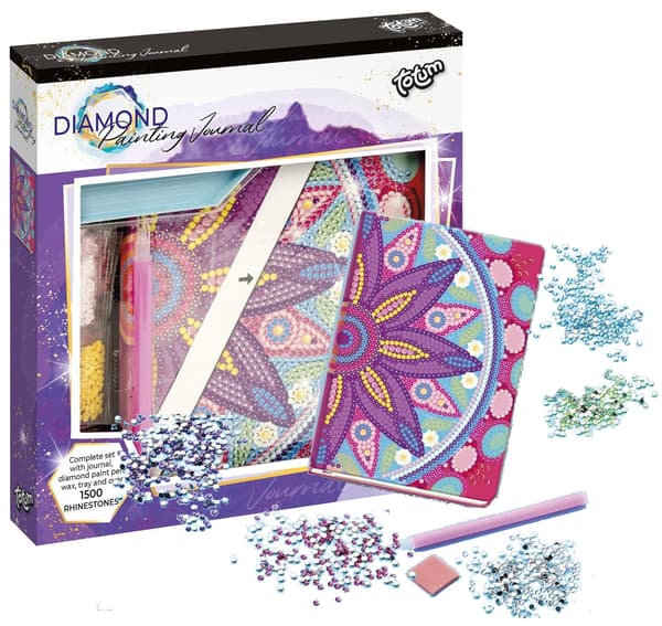 Diamant notesbog, broderi, mosaik, mandala