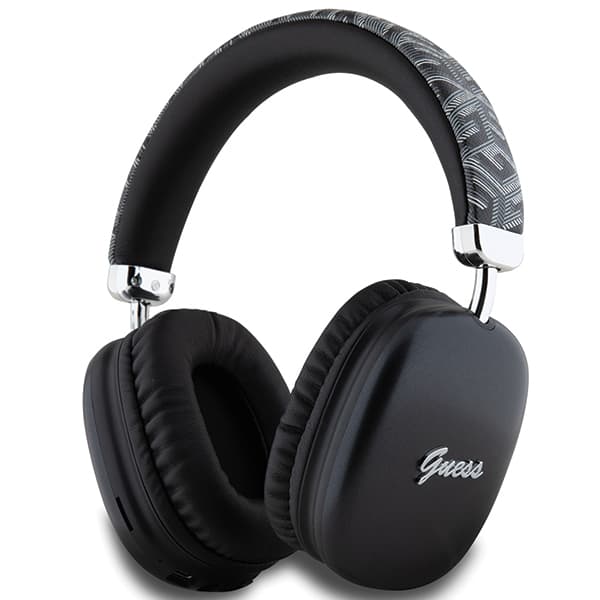 Guess Gcube Metallic Script Logo Bluetooth Over-Ear Hovedtelefoner, Sort