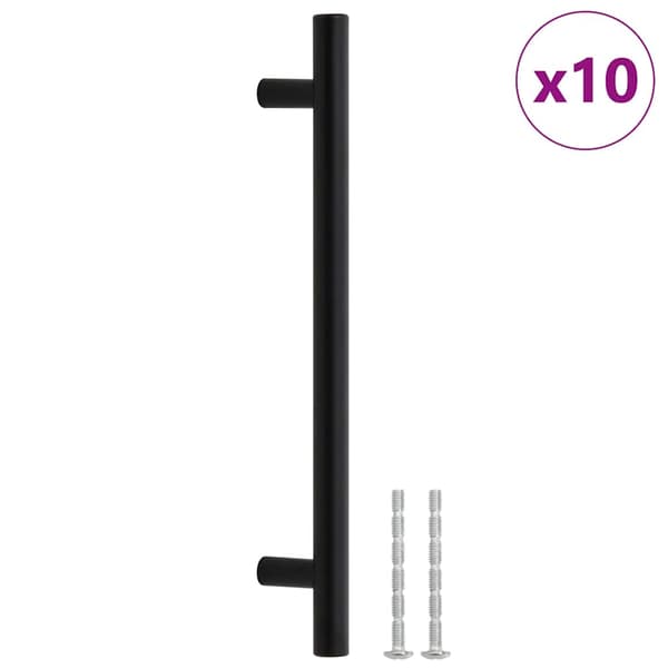 vidaXL skabsgreb 10 stk. sort 160 mm rustfrit stål