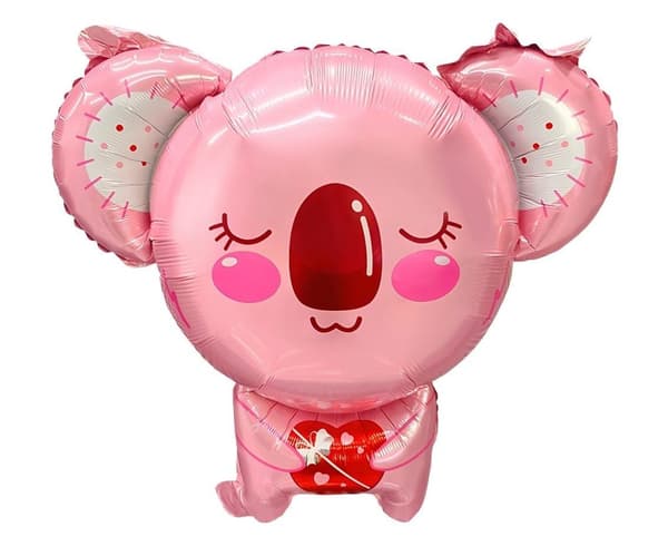Koala folieballon lyserød 49x54cm