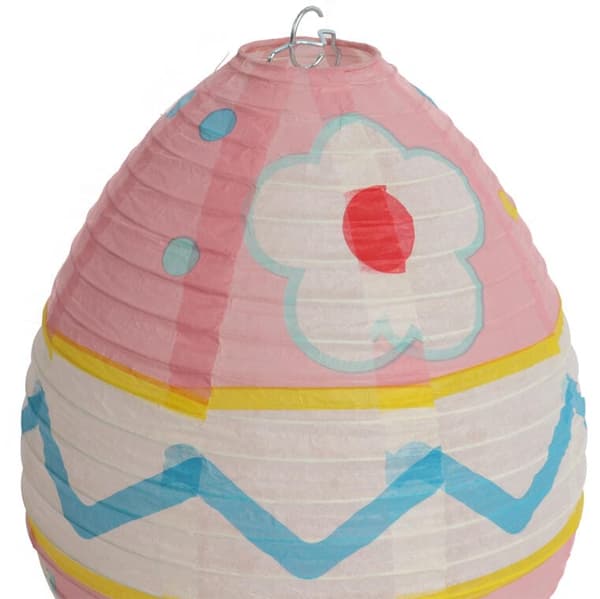 Æggpapirlykte foldbar 25 cm rosa