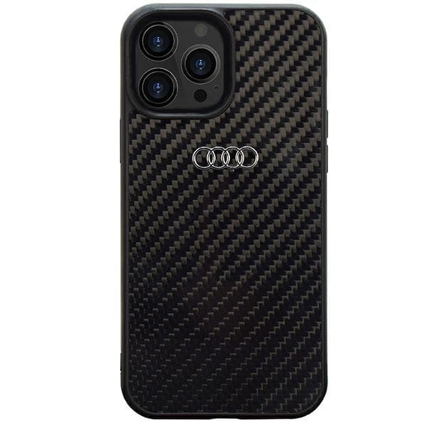 Audi Kulfiber Etui til iPhone 14 Pro, Sort