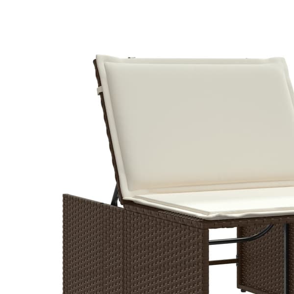 vidaXL Solstolar med bord, set om 2, brun, polyrotting