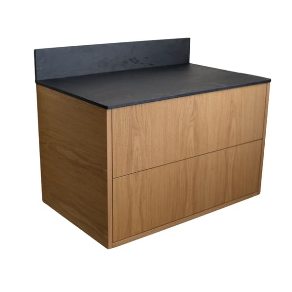 HPL badeværelsesbordplade til 100 cm skab 101x45 cm sort med 30 cm panel