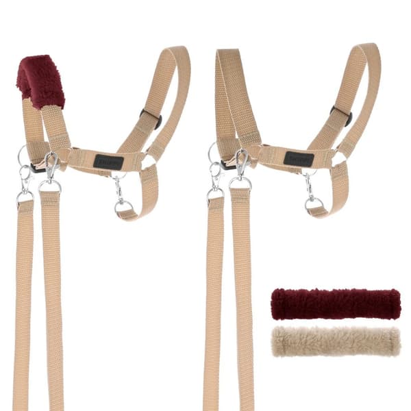 Grimma för hobbyhästtyglar + päls beige