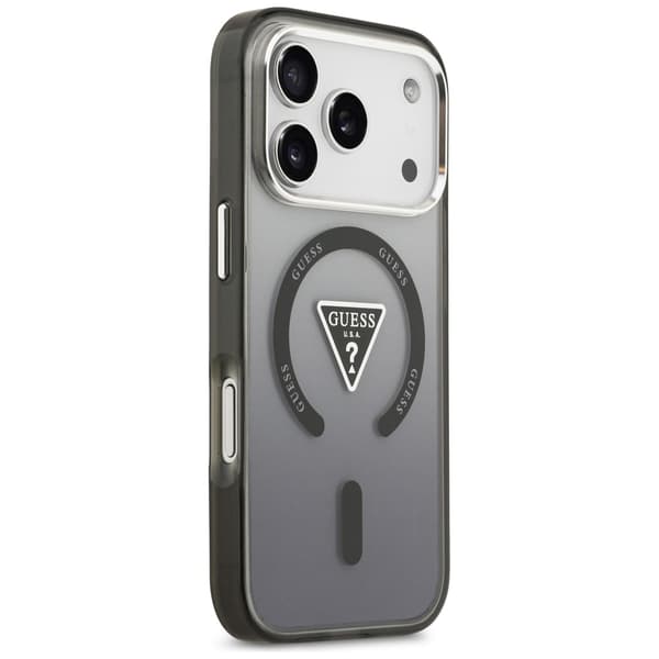Guess IML Gradient Triangle Logo MagSafe-cover til iPhone 17 Pro Max, sort