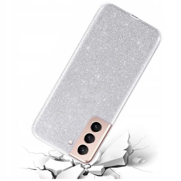 Glitter-cover til Samsung Galaxy S21+ Plus, sølv