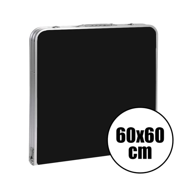 Klapbord 120x60cm Heckermann Sort + 4x Taburetter