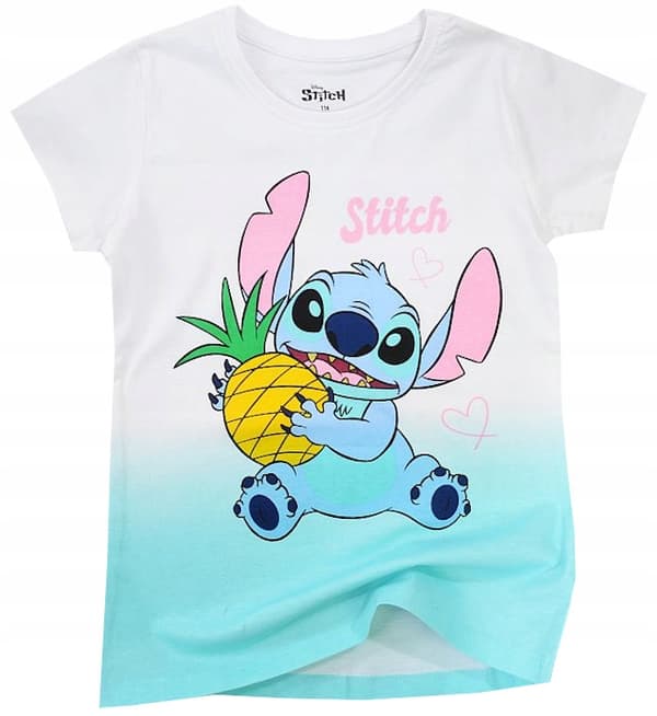 Stitch kortärmad bomullströja för flicka storlek 110
