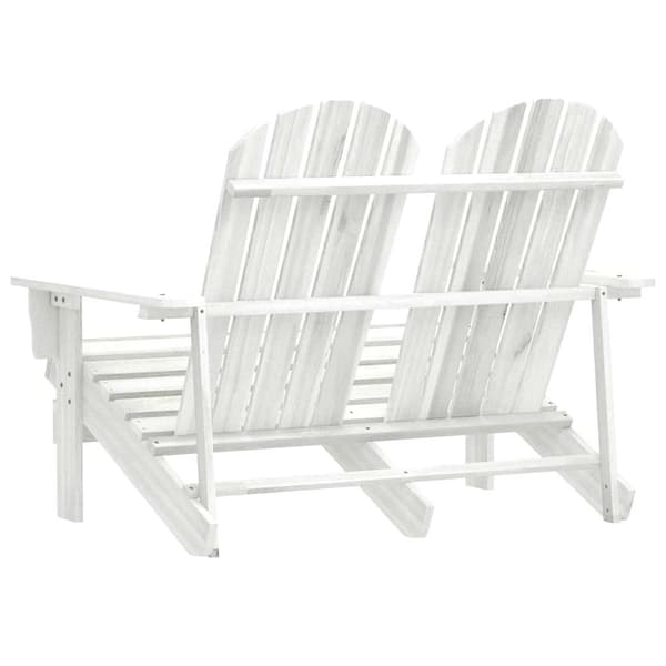 vidaXL 2-sits Adirondack trädgårdsstol, gran, vit