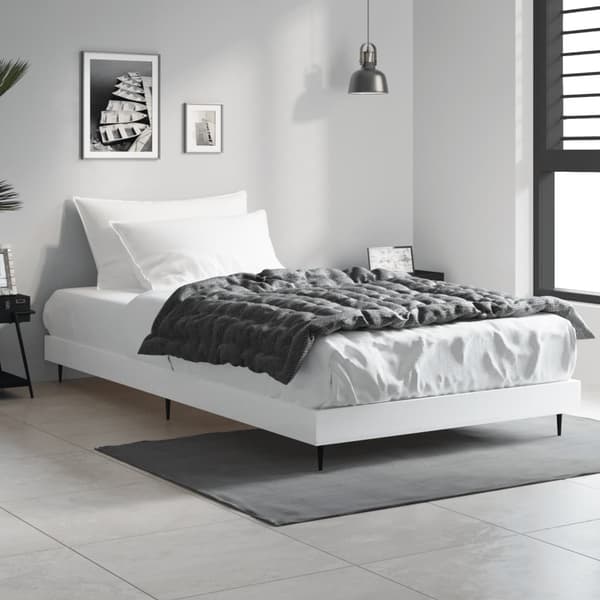 vidaXL Sängram vit 90x200 cm träbaserat material