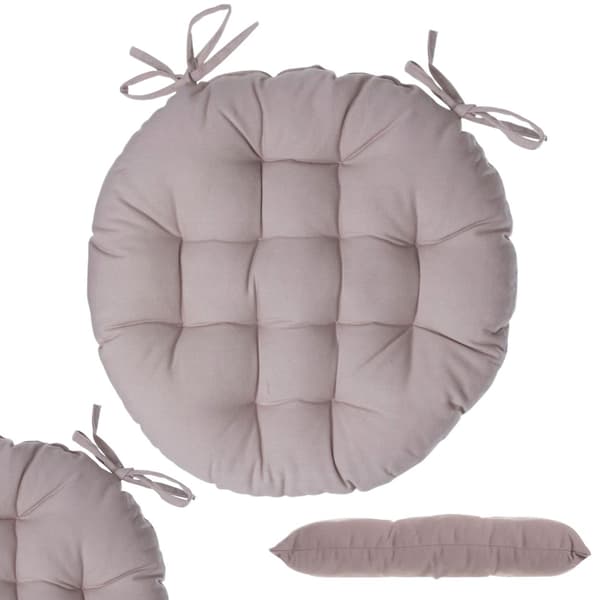 Beige rund stolehynde