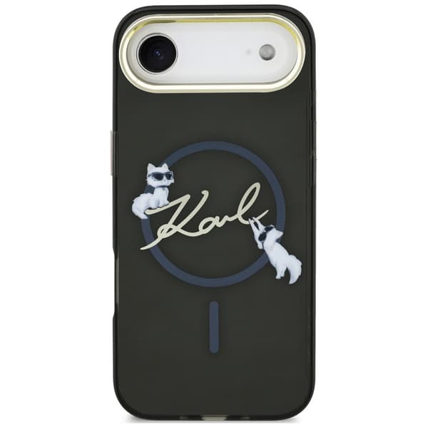 Karl Lagerfeld IML Choupettes Karl Script Logo MagSafe-etui til iPhone Air, sort