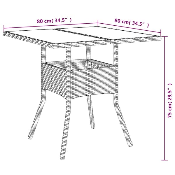 vidaXL havemøbelsæt med 3 dele og hynder, sort, polyrattan