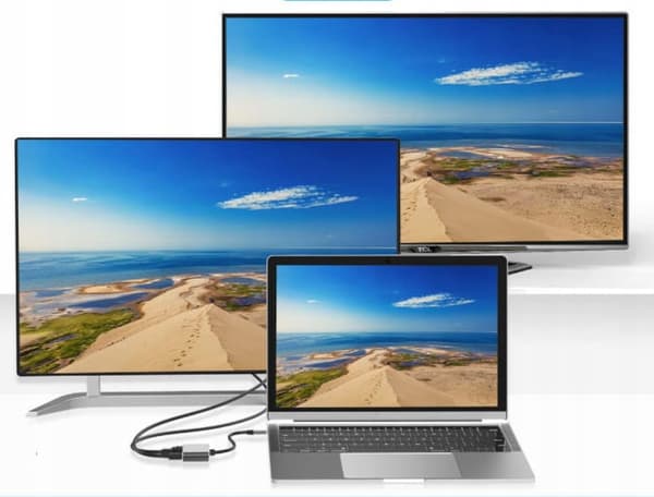 Adapterhubb USB-C 4-in-1 HDMI 4K VGA USB-sovitin