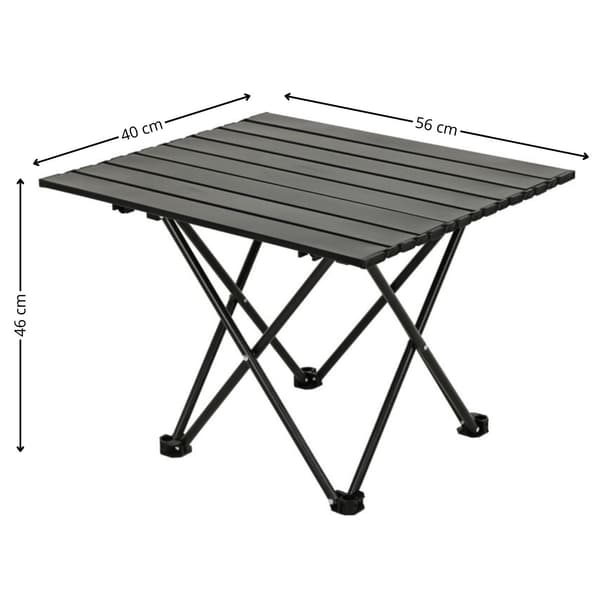 Campingbord med bärväska, höjd 46 cm