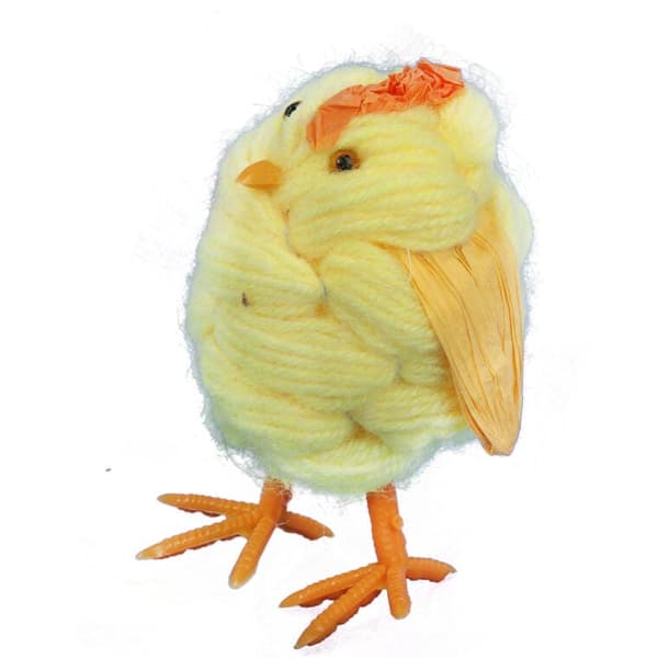 Gul garnkyllingefigur 10 cm - Påske- og temadekorationn