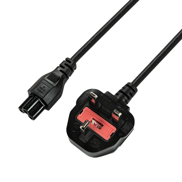 Cloverleaf C5 UK BS 1363 til IEC C5 LogiLink 1,8 m strømkabel til bærbar computer