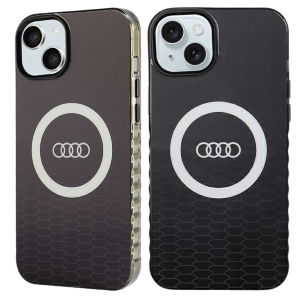 Audi IML MagSafe-etui med stort logo til iPhone 15 Plus, sort