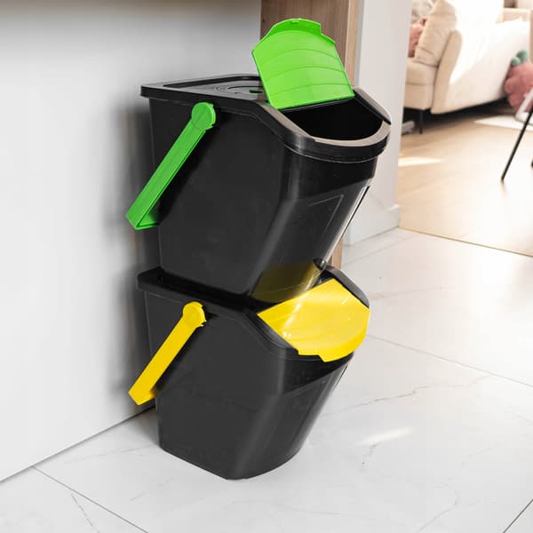 EcoBox 2 avfallssorteringsbehållare GRÖN-GUL