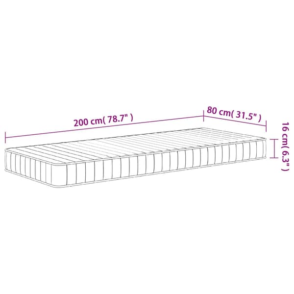 vidaXL skummadras, medium blød, 80x200 cm