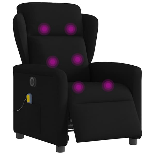 vidaXL elektrisk massagestol med lænefunktion sort stof