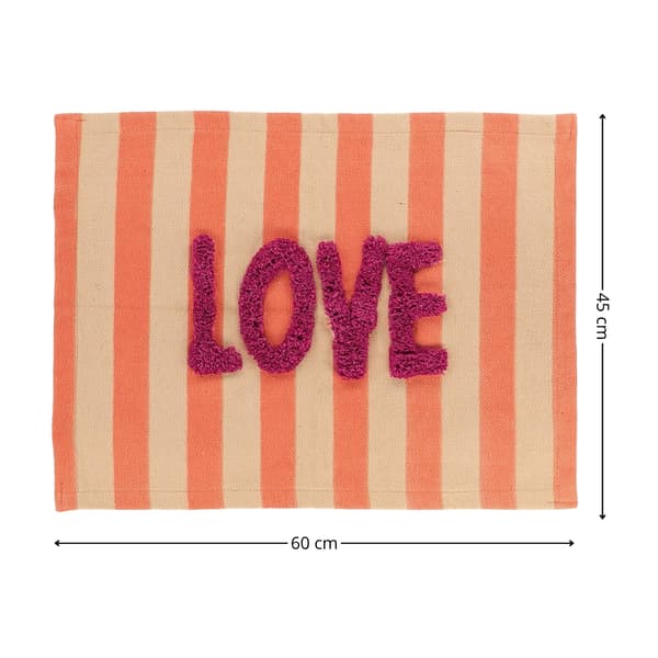 LOVE bomuldstæppe 45x60 cm