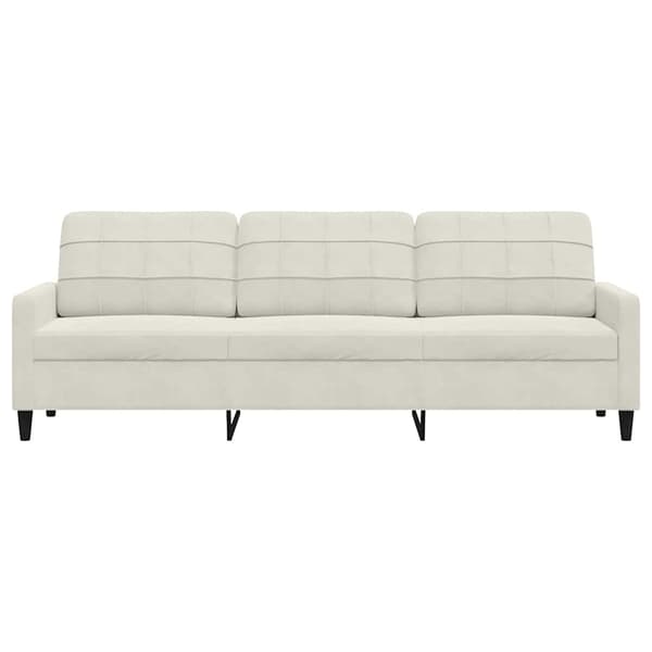 vidaXL 3-sitssoffa, krämfärgad, 210 cm, klädd i sammet