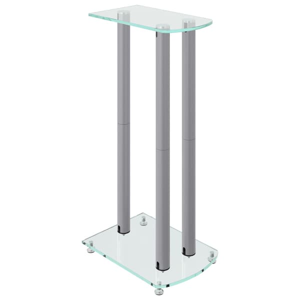 vidaXL Högtalarstativ, 2 st, Silver, Härdat Glas