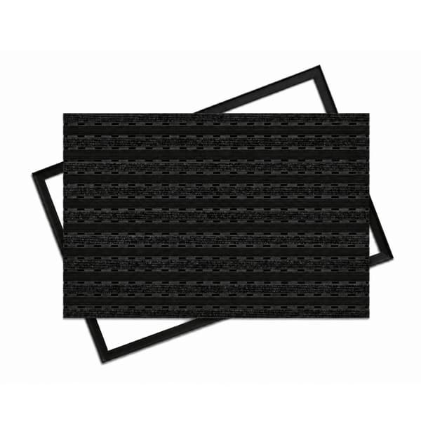POLENTEX PREMIUM SORT DØRMÅTTE Combi Standard 17 GUMMIGREP 100x60 RAMME